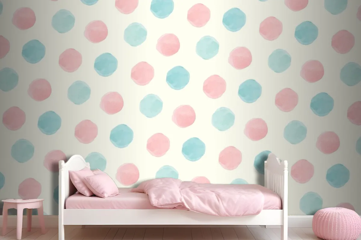 Colorful Geometric Seamless Pattern Girl Wallpaper Mural