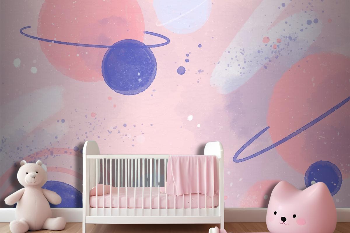 Colorful Watercolor Galaxy Wallpaper Mural