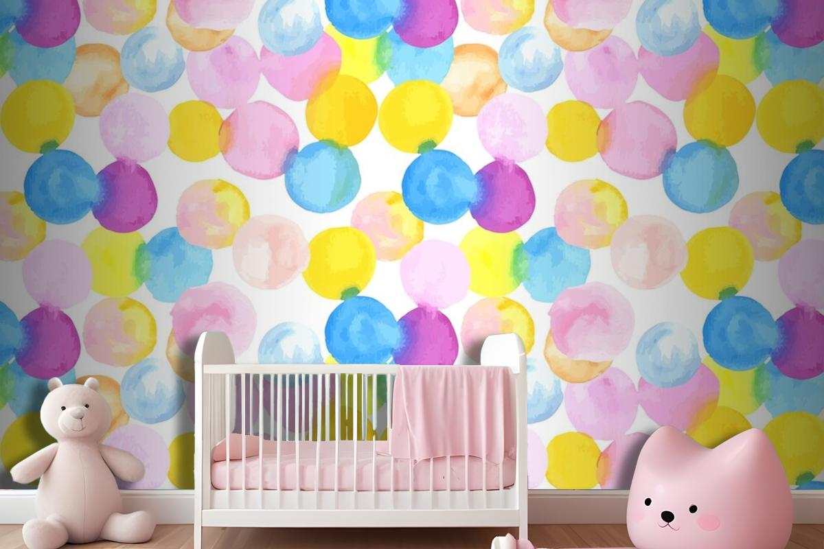 Dotted Abstract Watercolor Seamless Pattern Wallpaper Mural