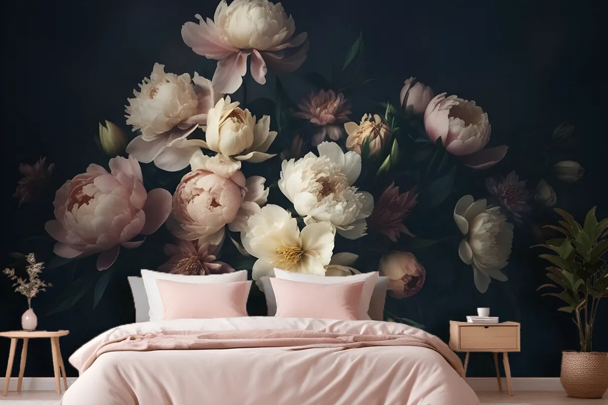 Dutch Dark Floral Wallpaper Mural