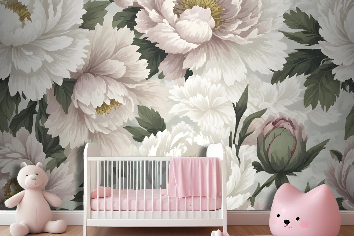 Dutch Pink Peony Floral Wallpaper Mural