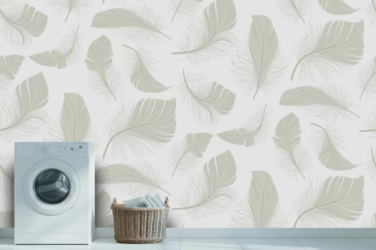 Feather Seamless Pattern Wallpaper Mural