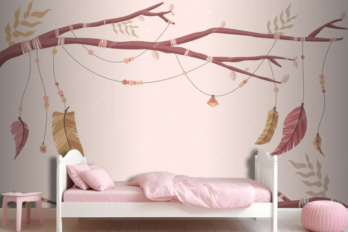 Flat Design Boho Background Wallpaper Mural