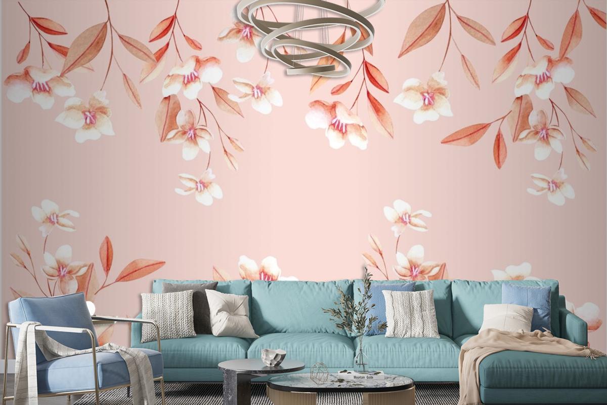 Floral Background With Soft Colors Wallpaper Mural