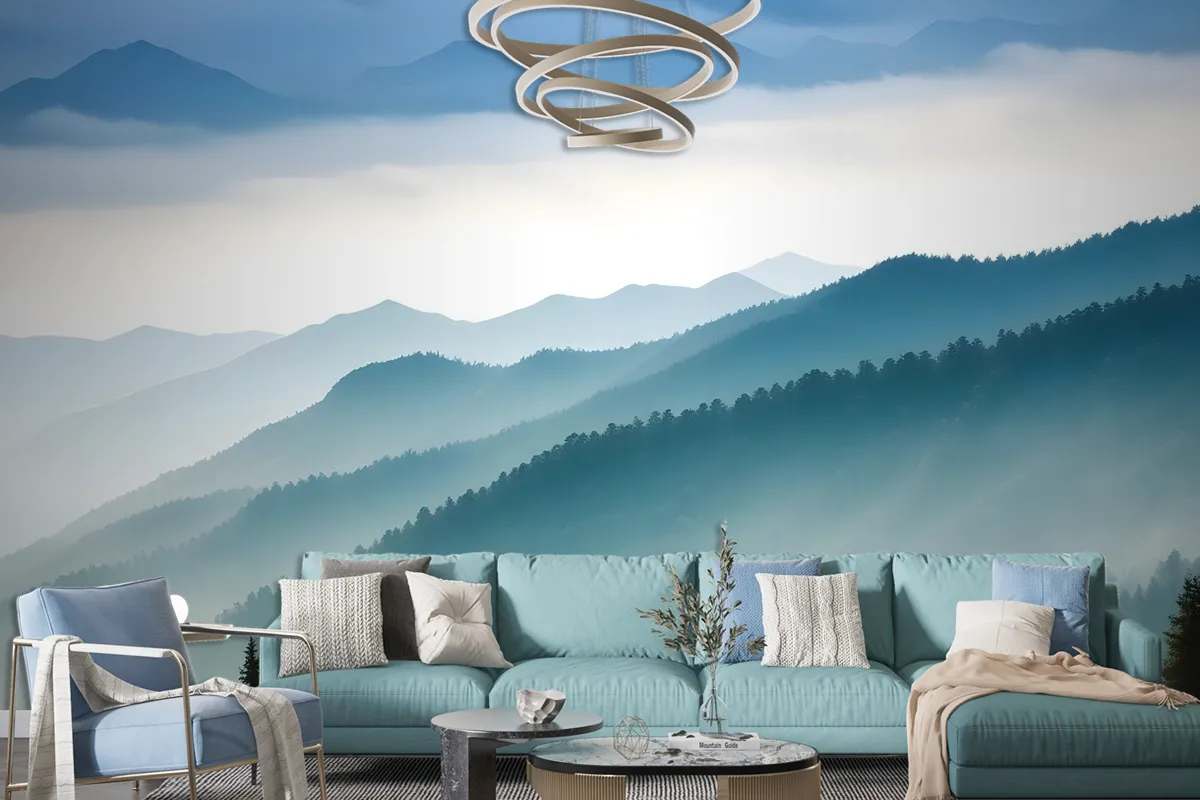 Foggy Mountains Landscape Wallpaper Mural