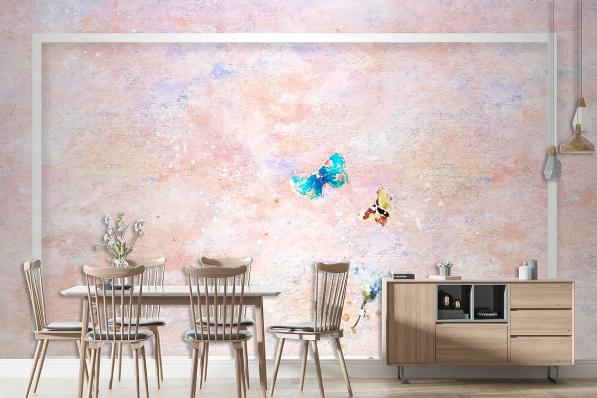 Frame On Pastel Painting Frame Wallpaper Mural