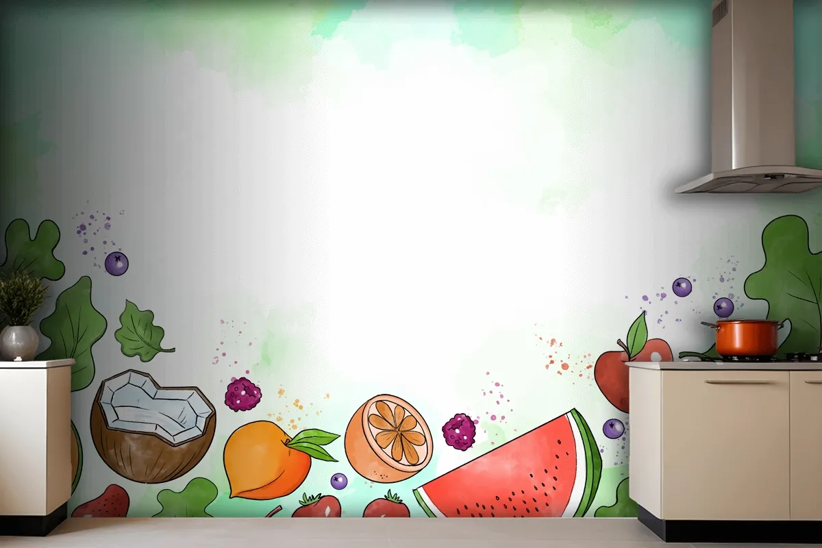 Fruit And Vegetables Wallpaper Mural