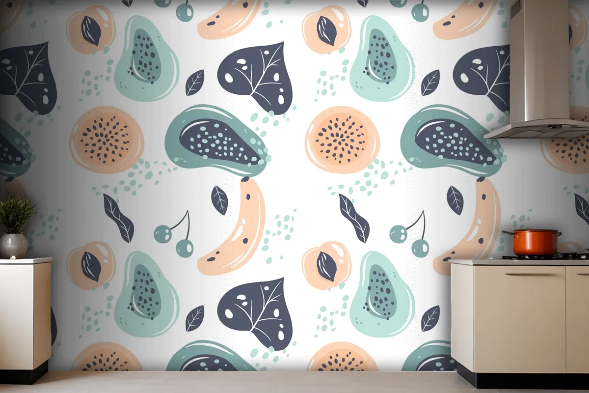 Fruits Pattern Kitchen Wallpaper Mural