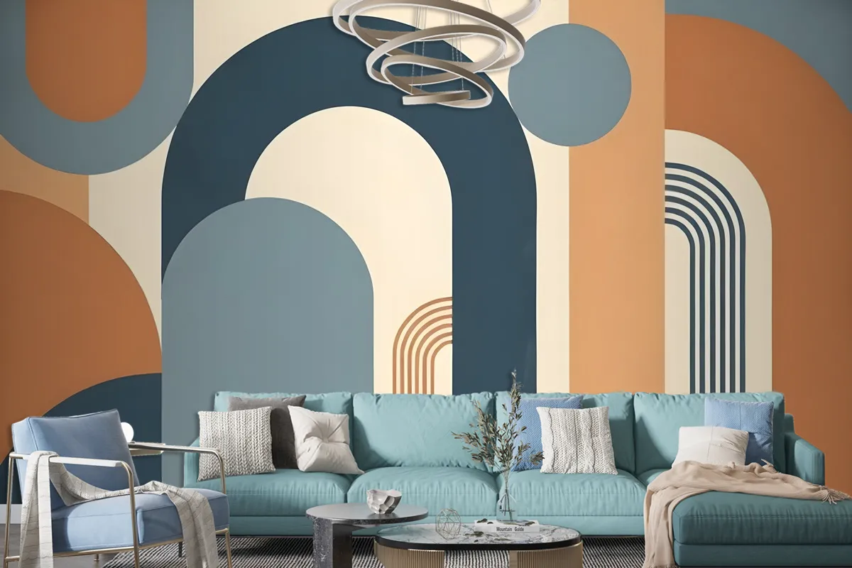 Geometric Arch With Shapes Wallpaper Mural