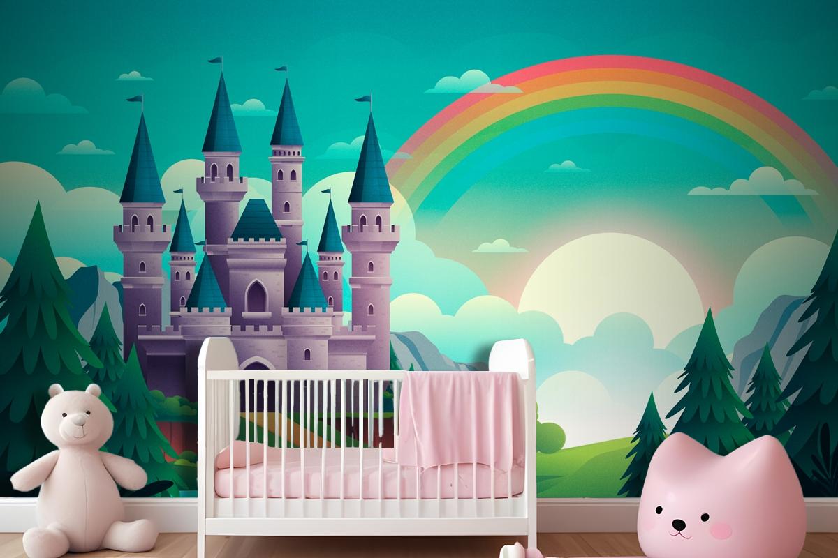 Gradient Fairytale Background Kids Boy Wallpaper Mural