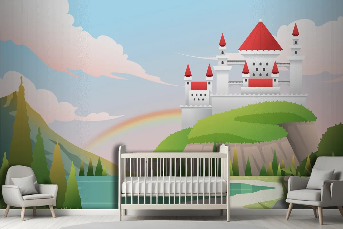 Gradient Fairytale Background Kids Wallpaper Mural