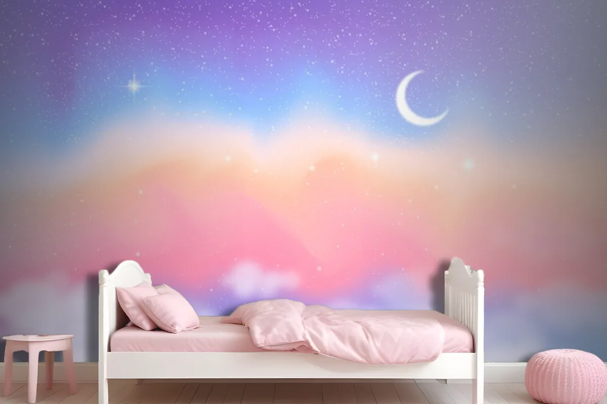 Gradient Pastel Sky Background Kids Girl Wallpaper Mural