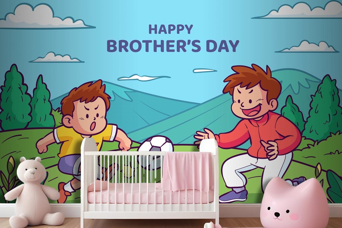 Hand Drawn Brothers Day Wallpaper Mural