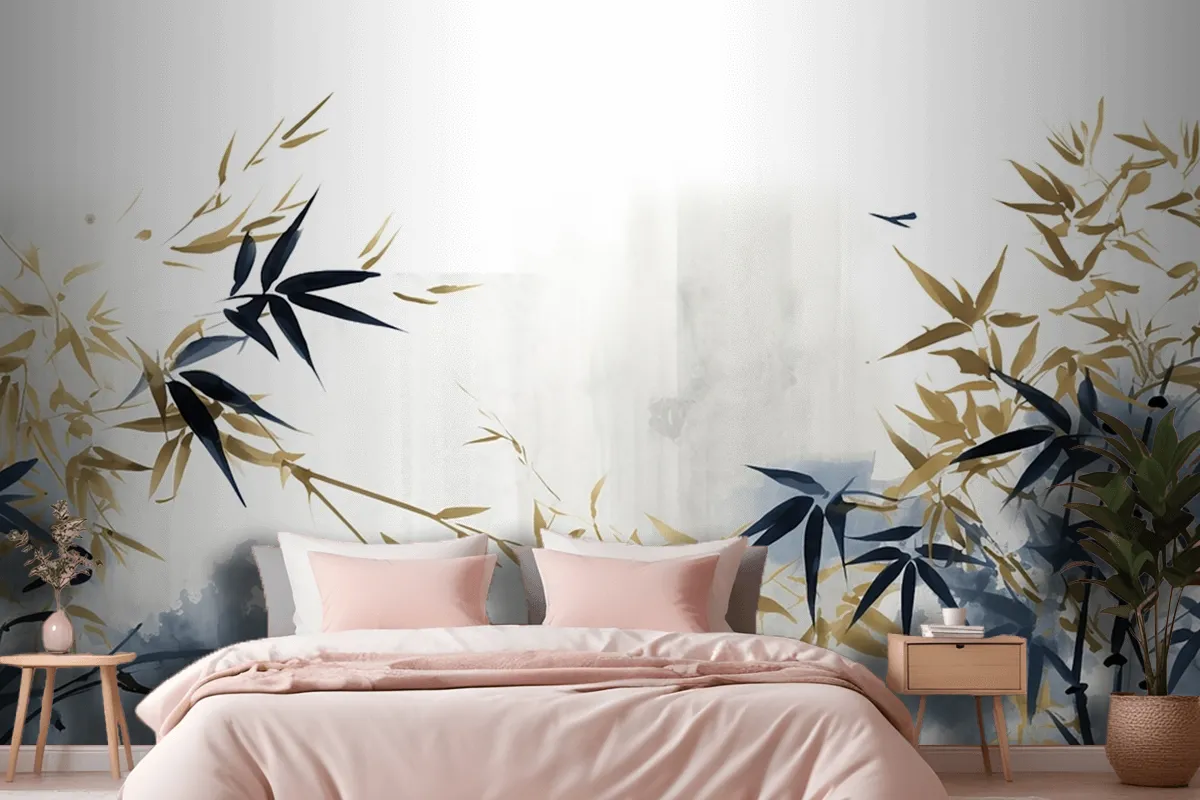 Hand Drawn Plants Tropical Flowers Leaves Wallpaper Mural