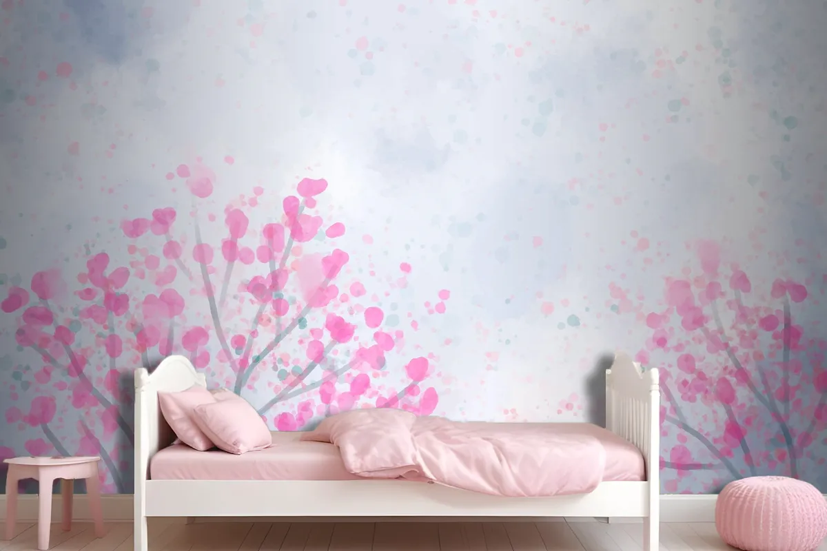 Hand Painted Watercolor Nature Background Wallpaper Mural