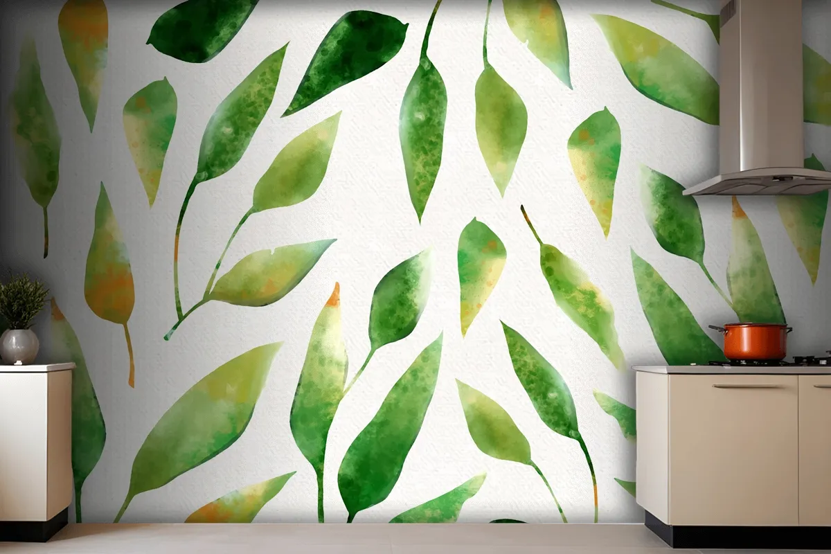 Hand Painted Watercolor Nature Wallpaper Mural