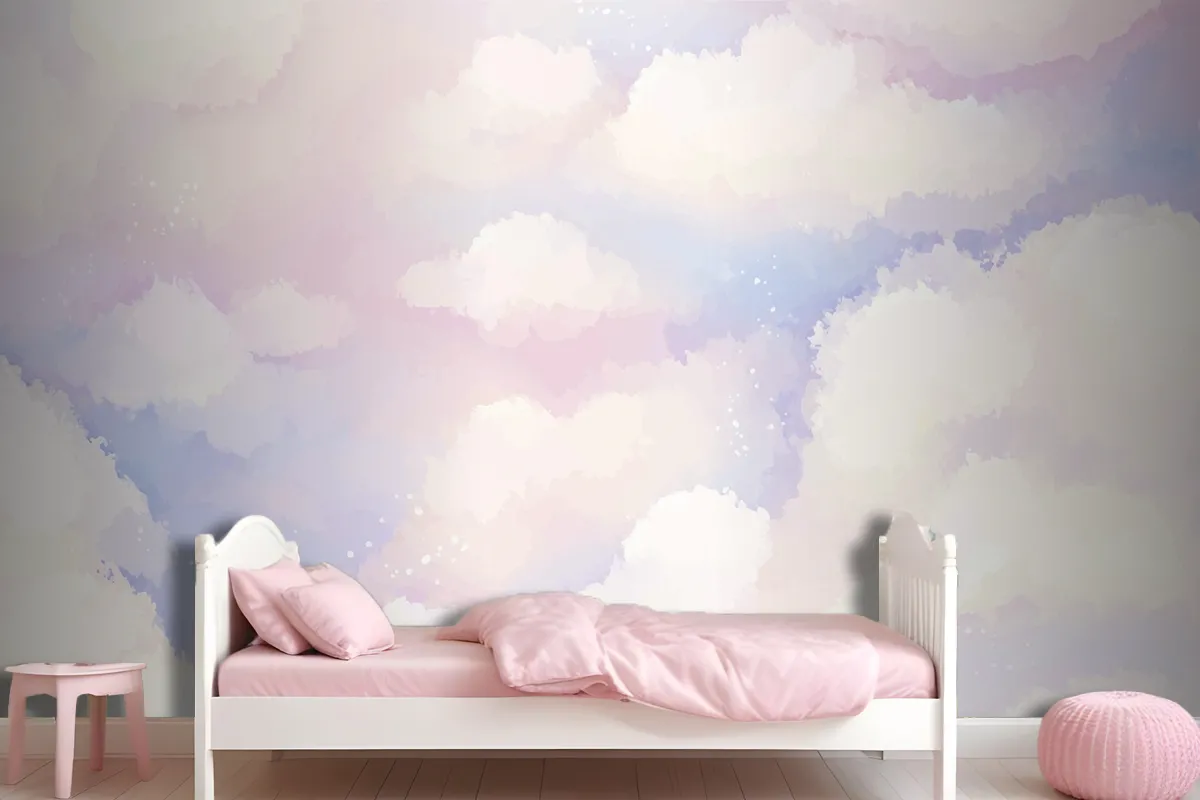 Hand Painted Watercolor Pastel Sky Background Wallpaper Mural