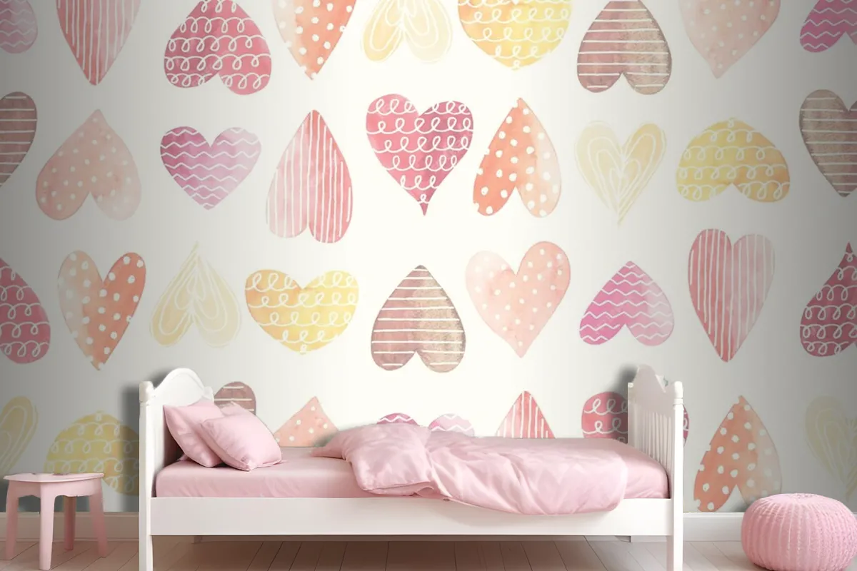 Heart Color Girl Wallpaper Mural