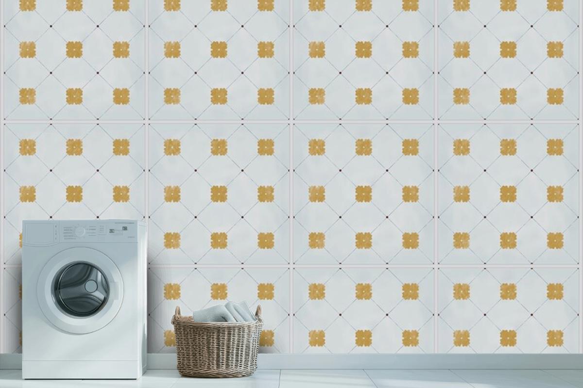 Tiles Textured Pattern Laundry Room Wallpaper Mural