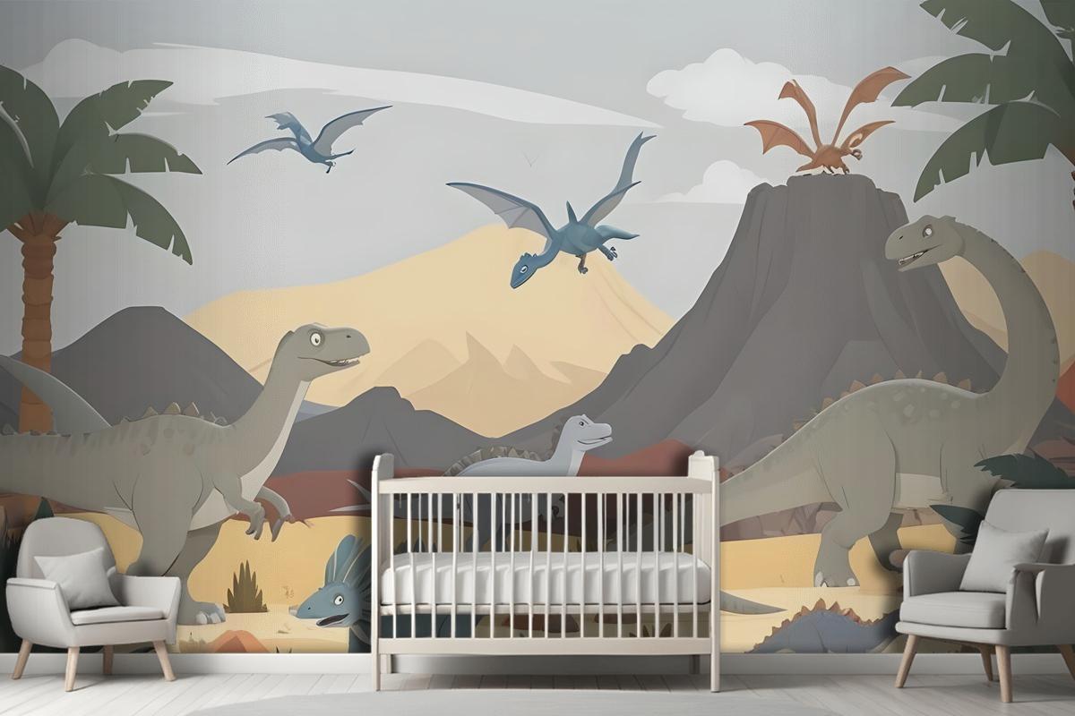 Kids Soft Dinosaurs Wallpaper Mural