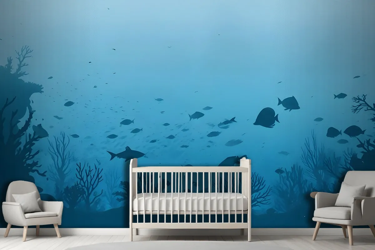 Kids Underwaters And Fishes Wallpaper Mural