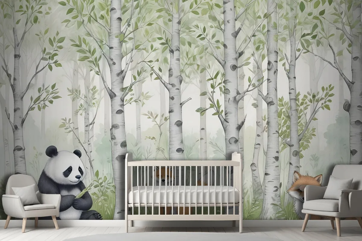 Kids Woodland Animals In The Forest Wallpaper Mural