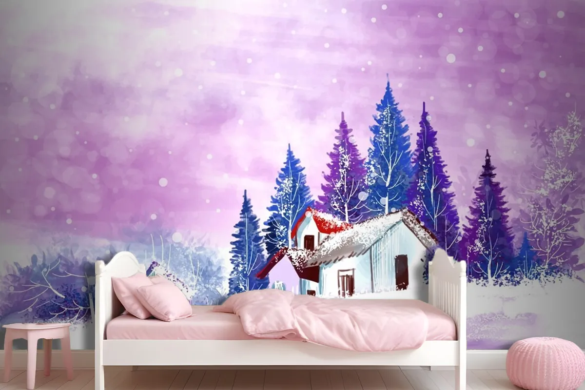 Landscape For Winter And New Year Holidays Christmas Wallpaper Mural