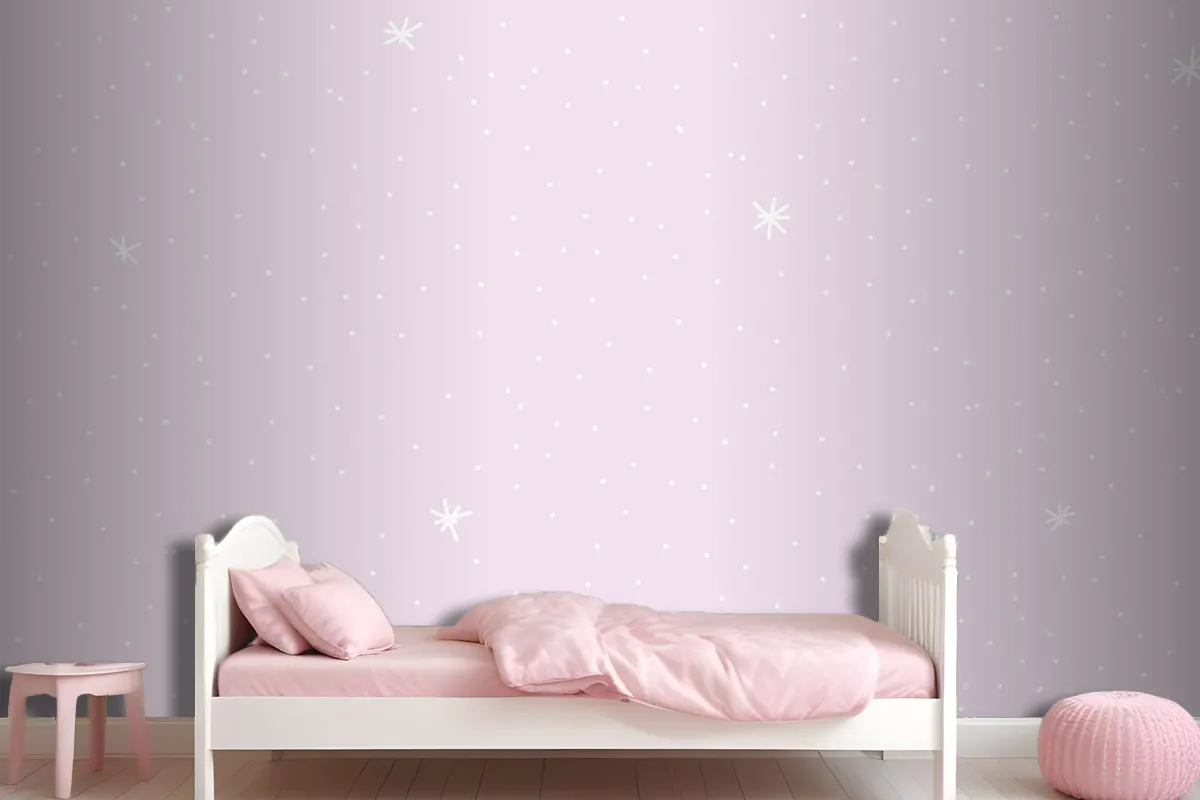 Minimal Star Pattern With Purple Background Wallpaper Mural