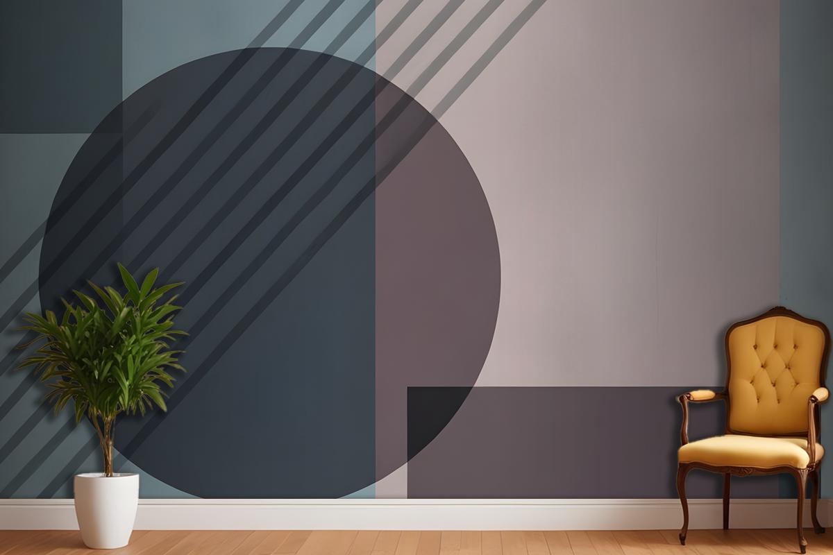 Minimalist Abstract Composition With Geometric Shapes Wallpaper Mural