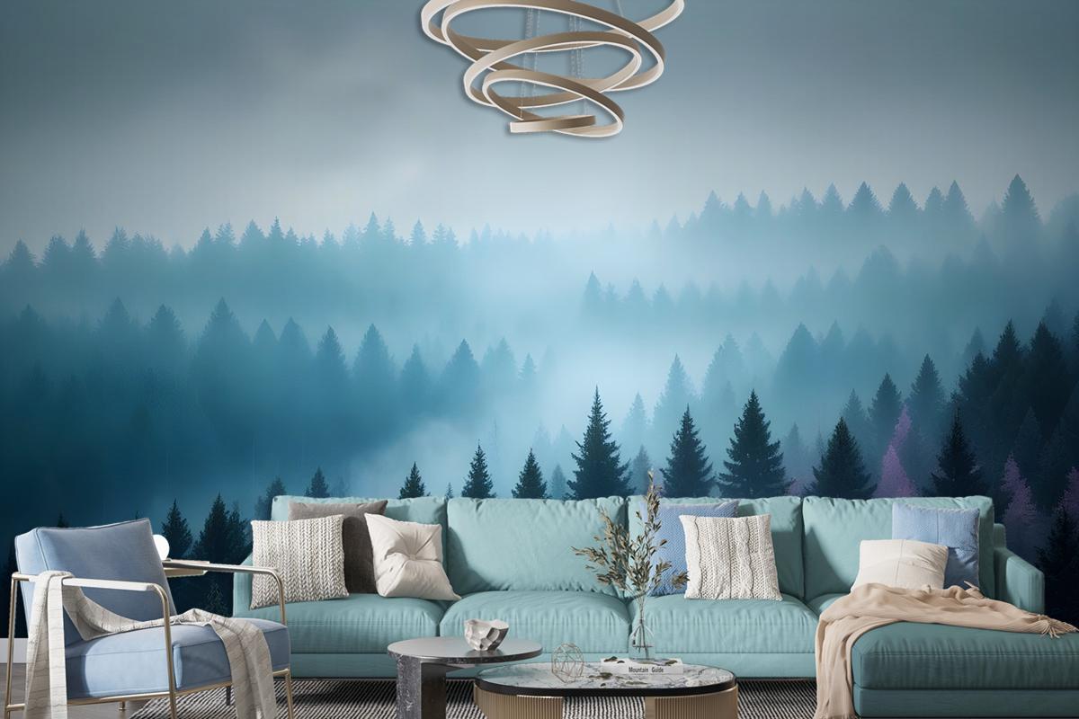 Misty Forest View Wallpaper Mural