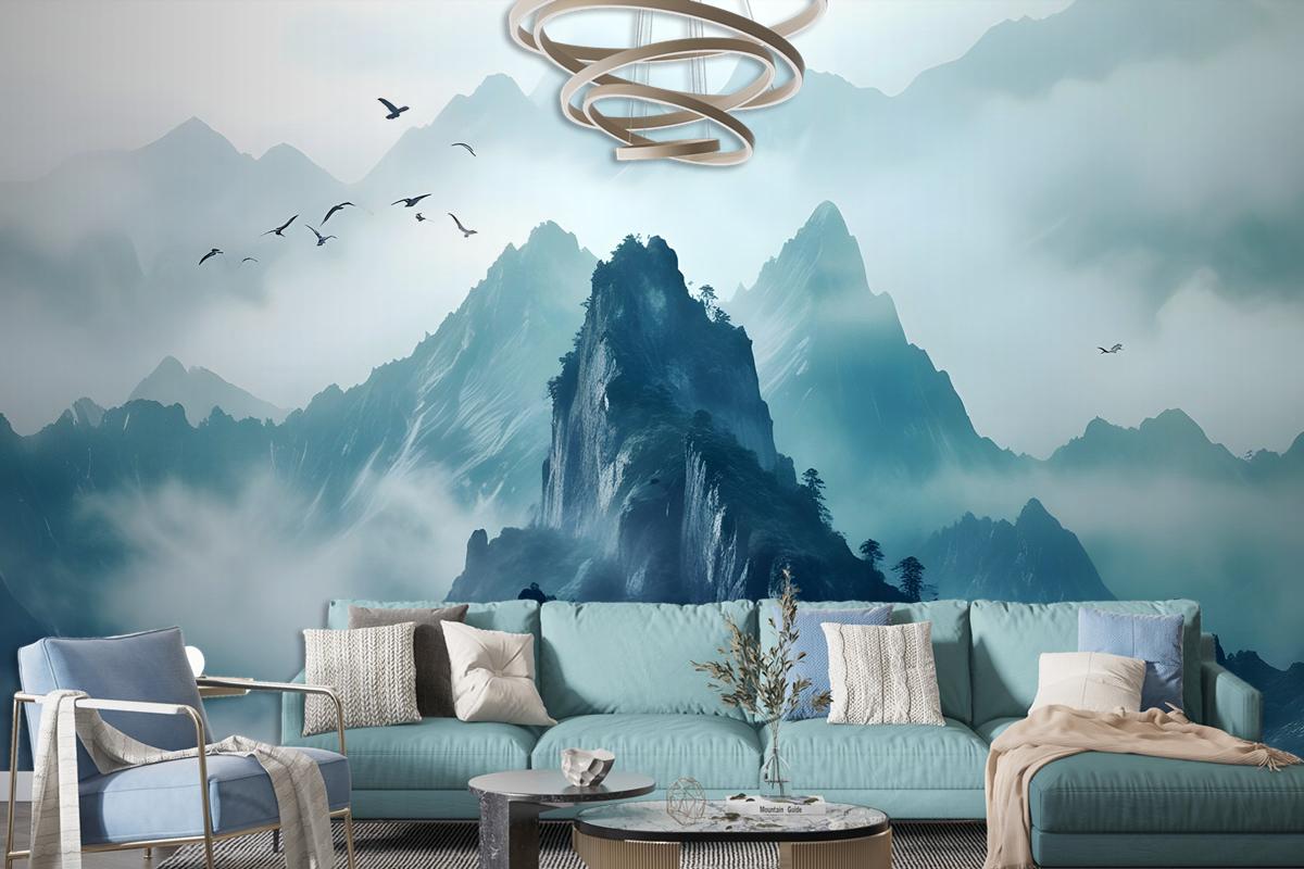 Misty Mountain Landscape Wallpaper Mural