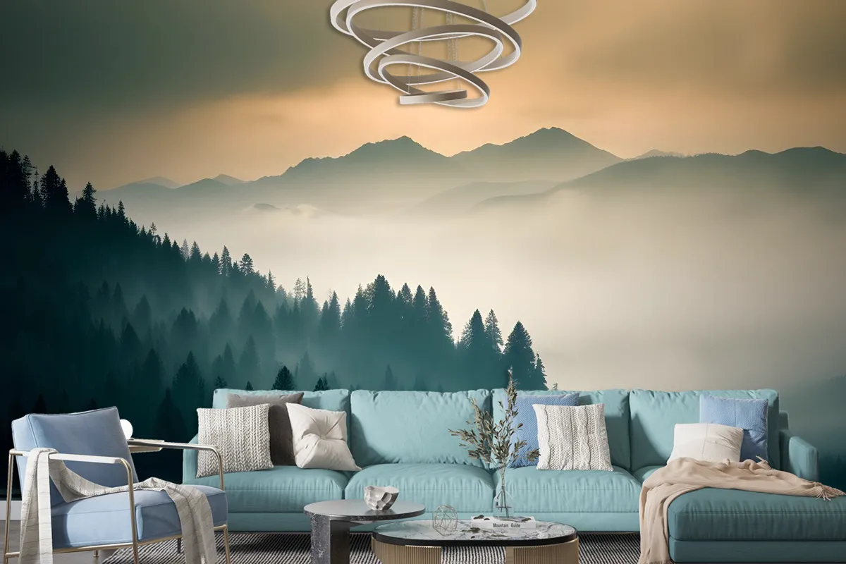 Misty Mountain View Wallpaper Mural