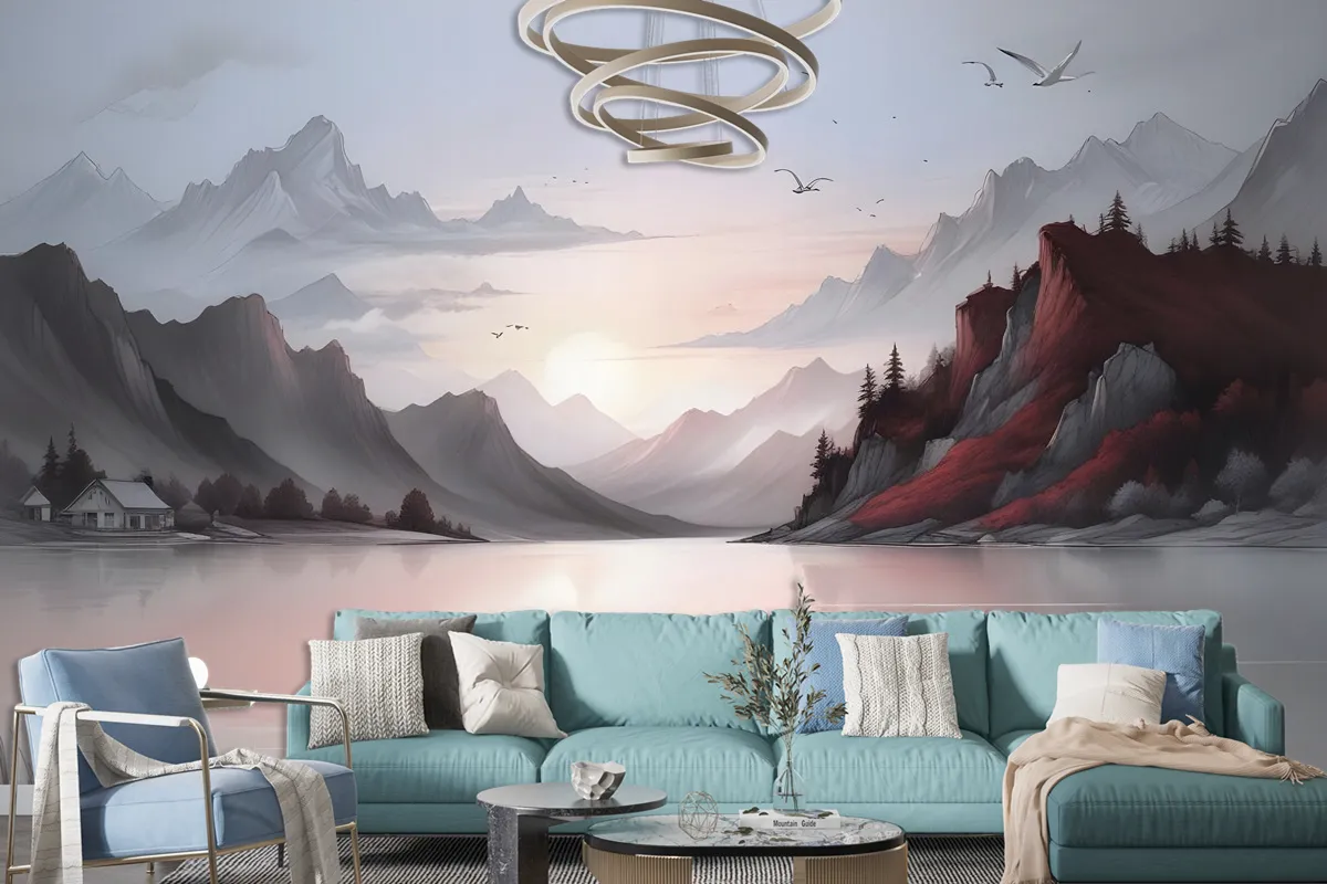 Nature Landscape With Mountains Wallpaper Mural