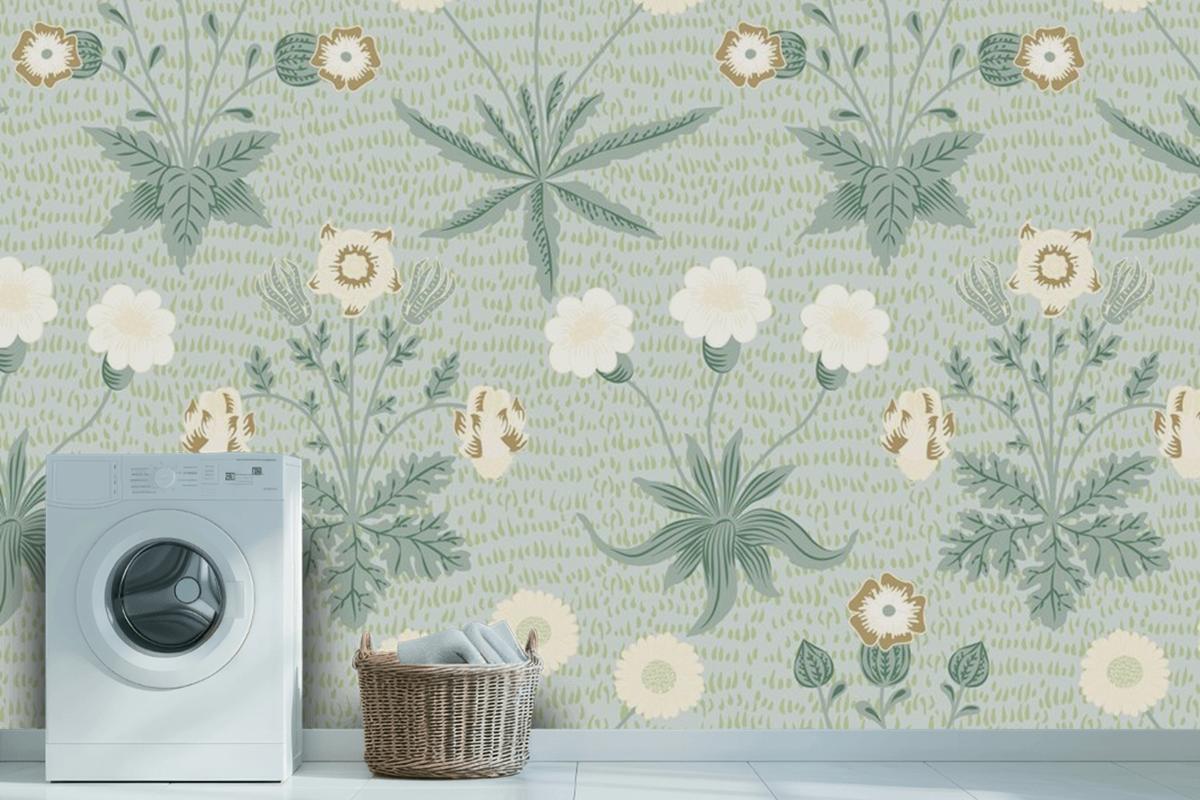 Pattern Floral Laundry Room Wallpaper Mural