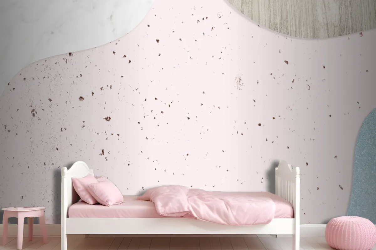 Pink And Blue Collage Textured Wallpaper Mural