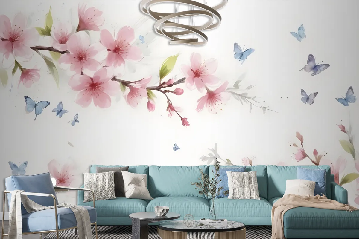 Pink Cherry Blossom Wallpaper Mural