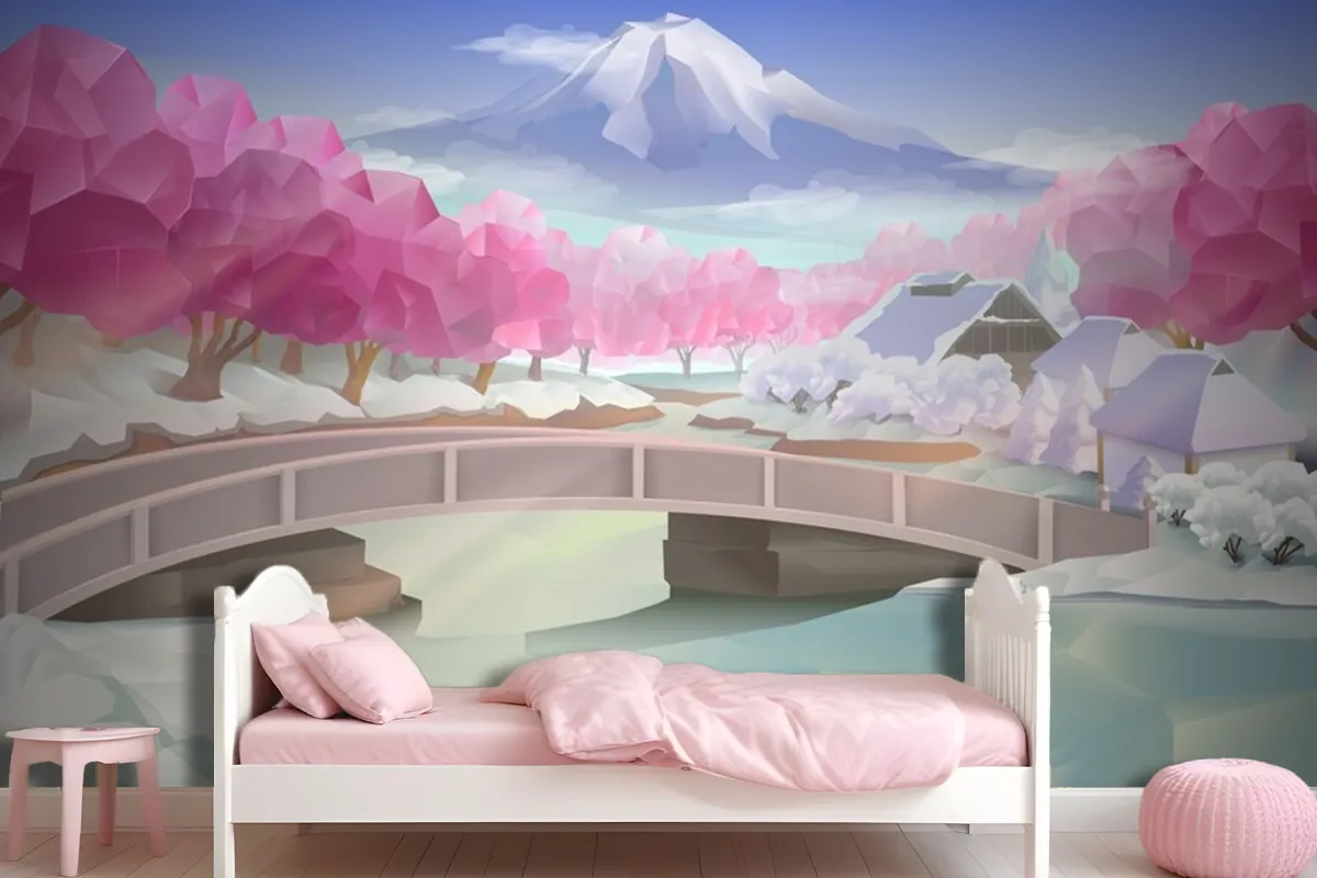 Pink Grove Landscape Wallpaper Mural