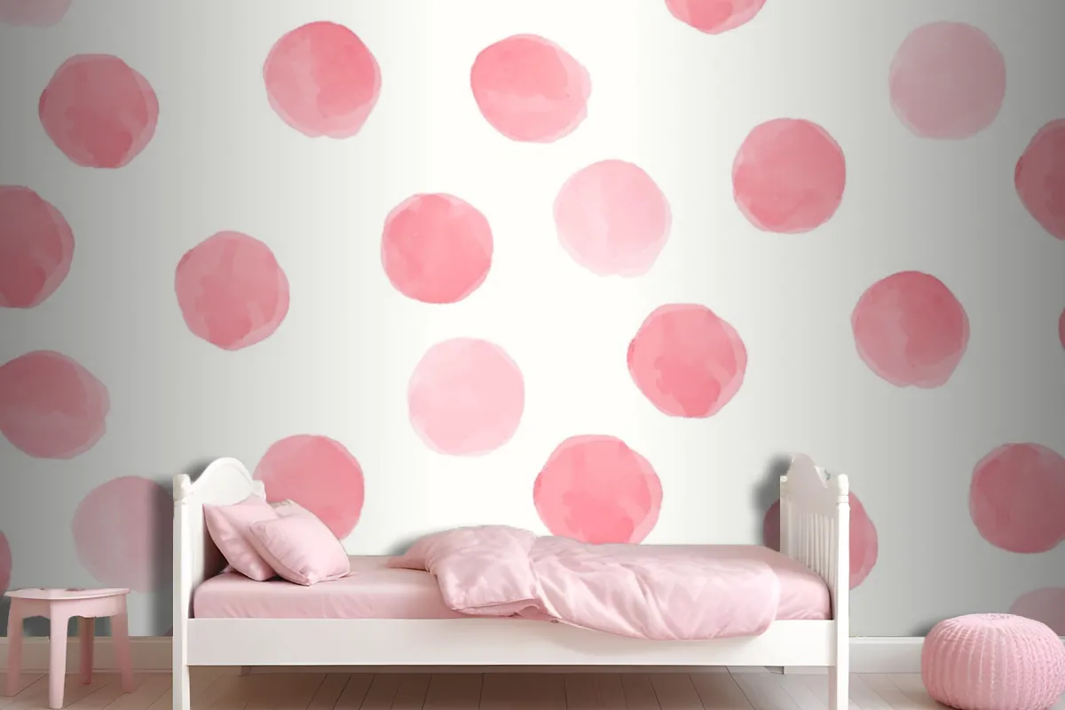 Pink Round Seamless Pattern Wallpaper Design Wallpaper Mural