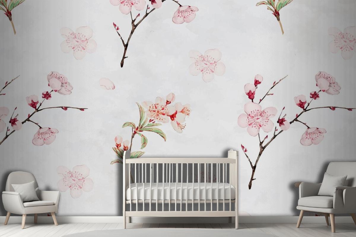 Plum Blossom Pattern Wallpaper Mural