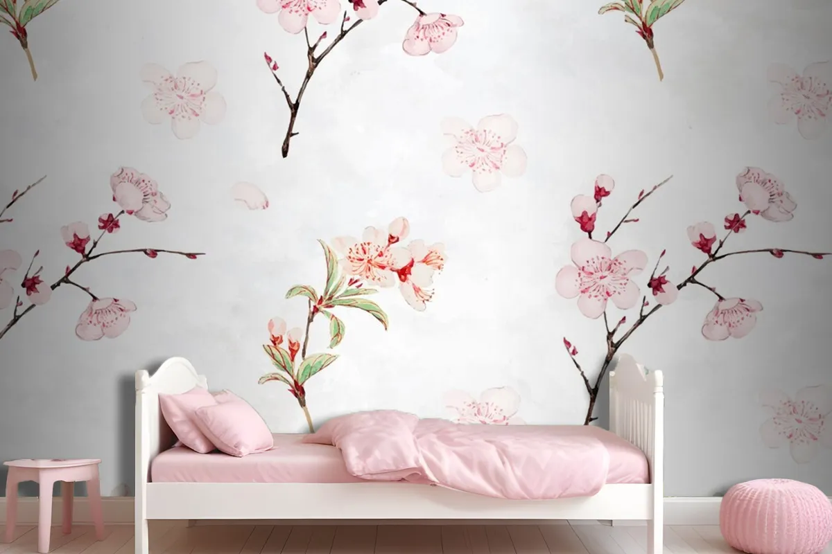 Plum Blossom Pattern Wallpaper Mural