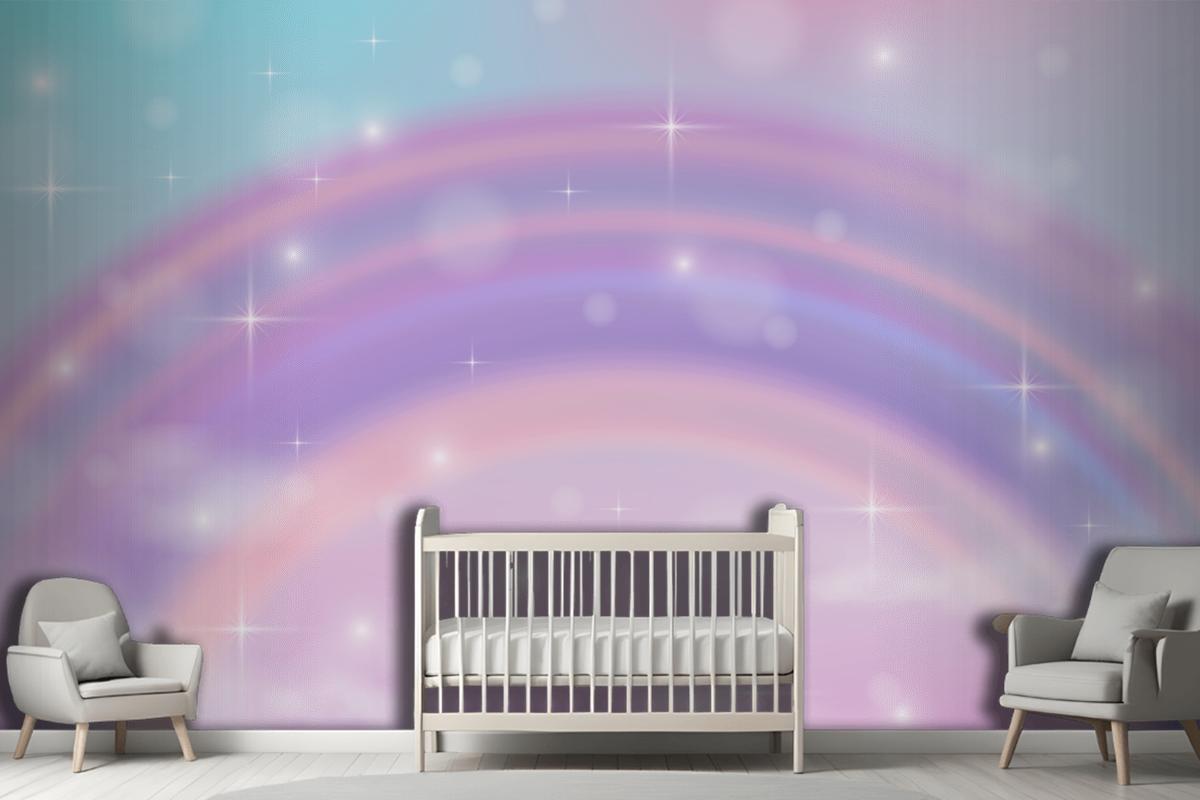 Realistic Rainbow Glitter Background Wallpaper Mural