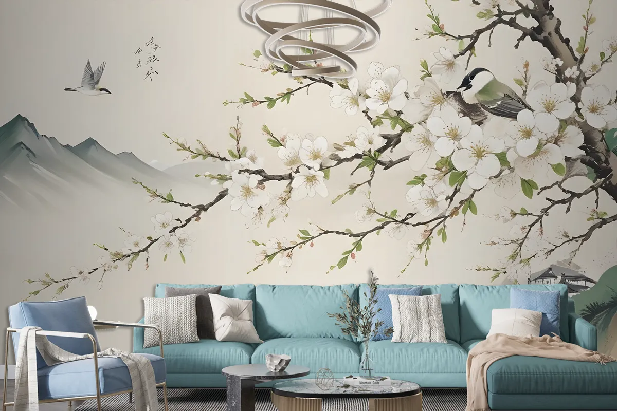 Retro Plum Blossom Wallpaper Mural