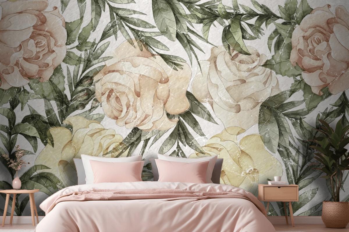 Roses Art Design Wallpaper Mural