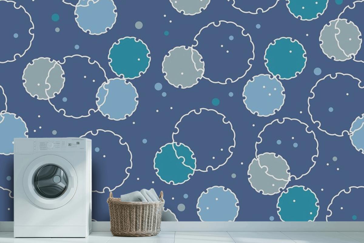 Seamless Pattern With Japanese Vintage Snow Graphic Symbols Wallpaper Mural