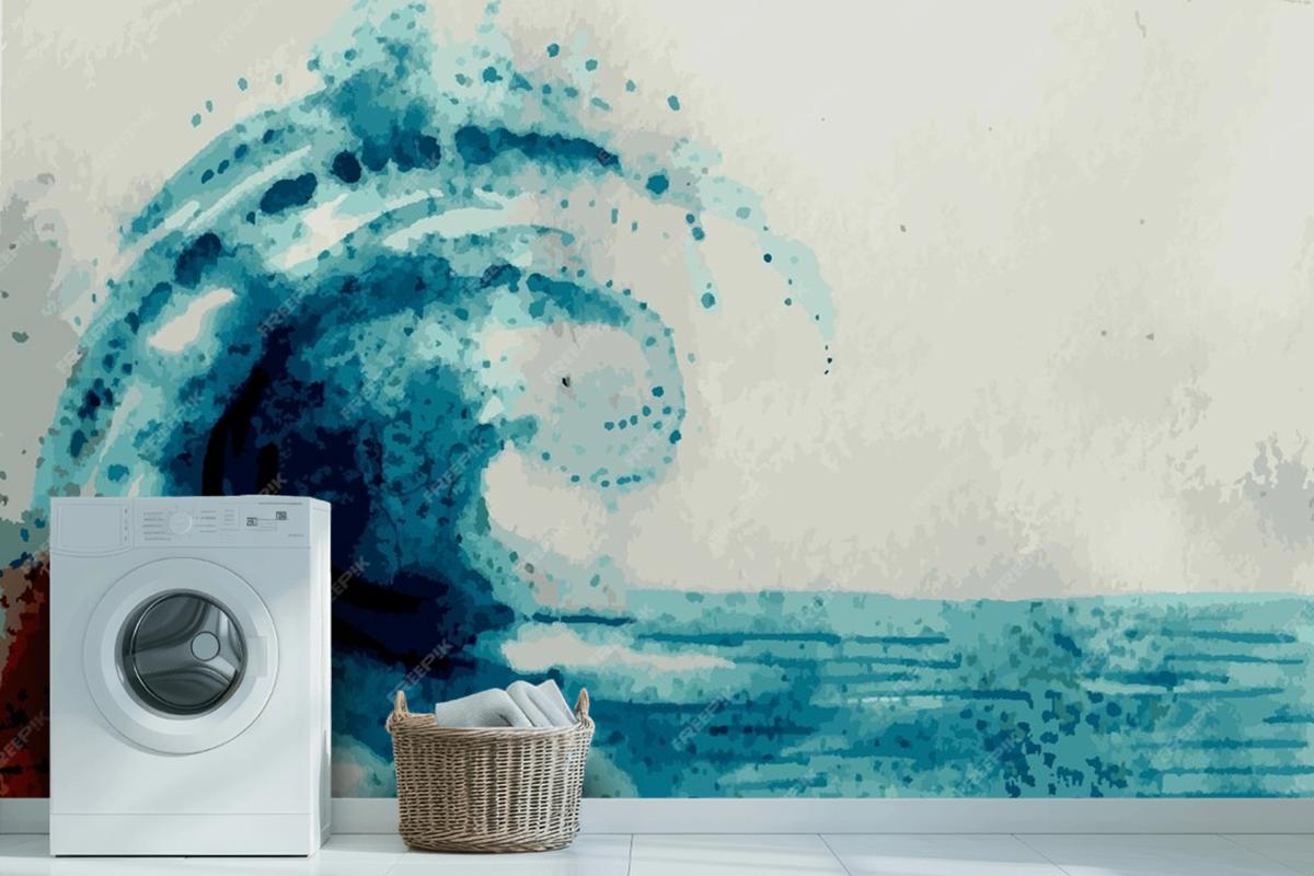 Seascapes Watercolor Laundry Room Wallpaper Mural