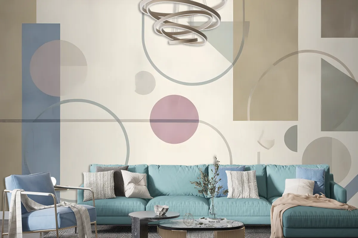 Soft Geometric Shape Art Wallpaper Mural