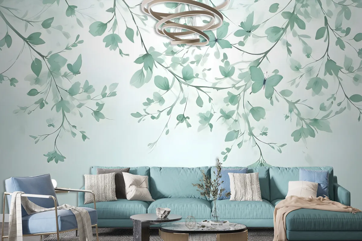 Soft Green Blossom Wallpaper Mural