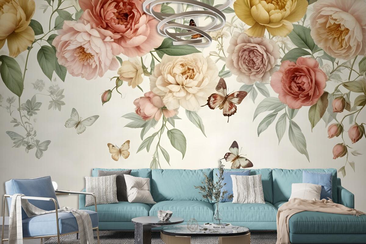 Summer Floral Colorful Watercolor Blossom Wallpaper Mural