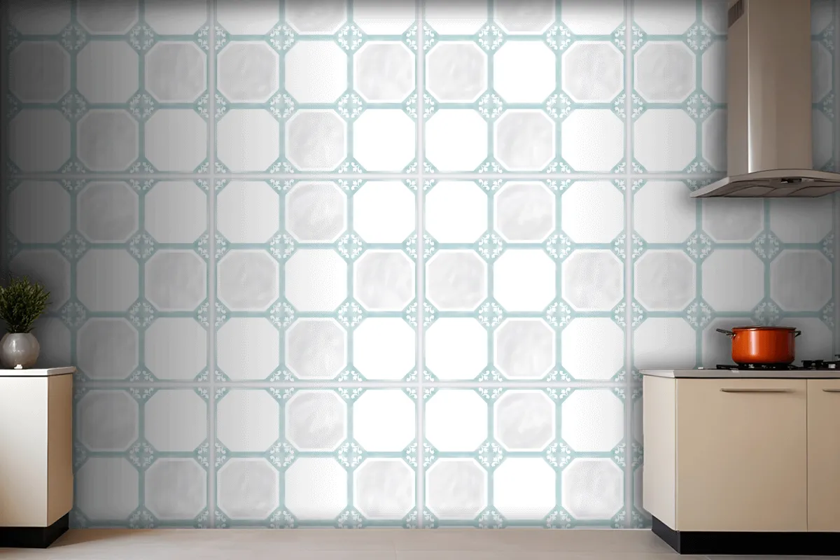 Tiles Textured Pattern Kitchen Design Wallpaper Mural