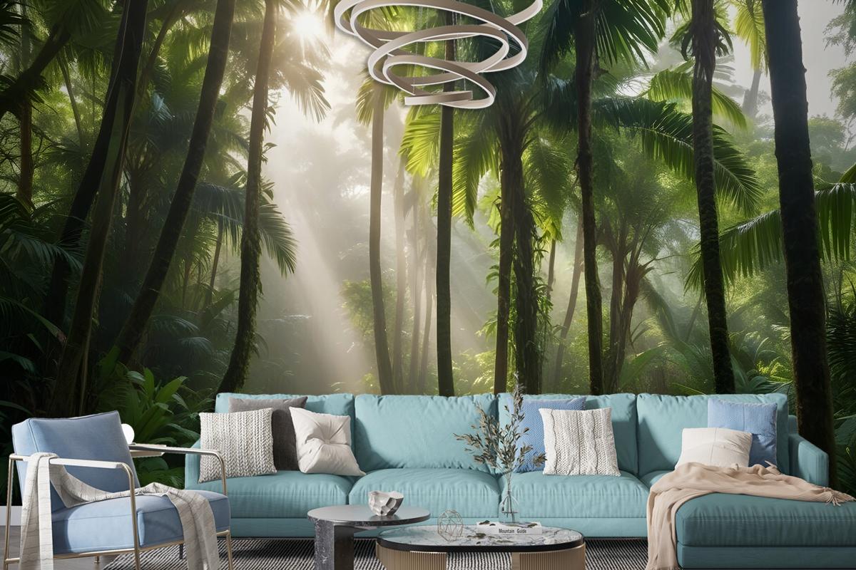 Tropical Forest Jungle Scenery Wallpaper Mural